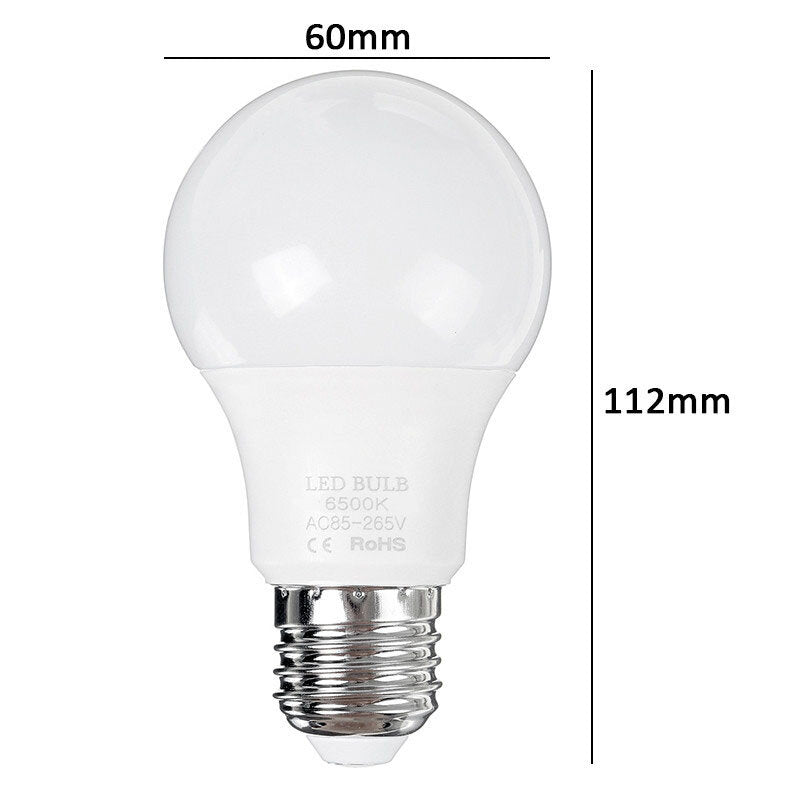 10PCS 5W E27 A60 LED Globe Light Bulbs, Pure White, No Flicker, Home Lamp, AC85-265V