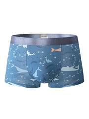 Atmungsaktive Skinny Fit-Boxershorts für Herren mit lustigem Cartoon-Print und U-konvexem Beutel
