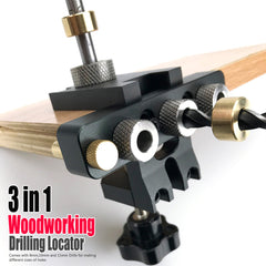 3-in-1 Precision Dowel Cam Jig Master Kit - Wood Hole Drilling Guide for DIY Woodworking