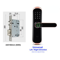 WiFi Fingerprint Smart Door Lock - Intelligent Digital Lock with Password, RFID Card, and APP Unlock for Home