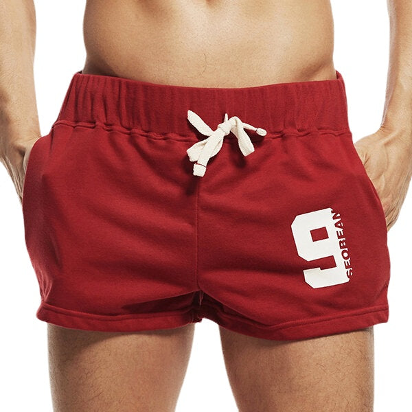 Men's Elastic Waist Casual Sports Beach Shorts - Home Pants with Arrow Design