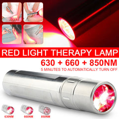 Portable Red Light Therapy Device with Timer - 3 LED Diodes, 630+660+850NM