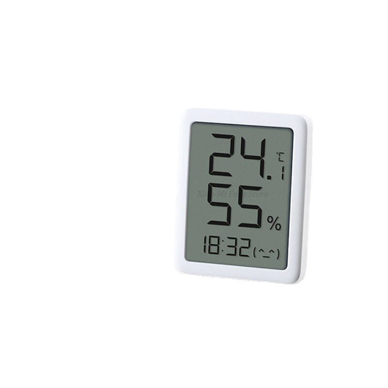 E-Ink Screen Digital Thermometer Hygrometer Clock with Large LCD Display - Temperature & Humidity Sensor