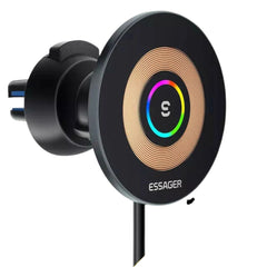 Magnetic RGB 15W Wireless Car Charger Mount for iPhone 14/13/12 Pro - Fast Charging & Secure Mounting