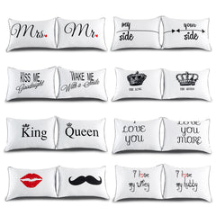 2PCS White Cotton Pillow Cases - Standard Size for Home & Hotel Decor