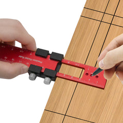 Precision Woodworking Ruler with T-Track Slide Stops - Inch & Metric