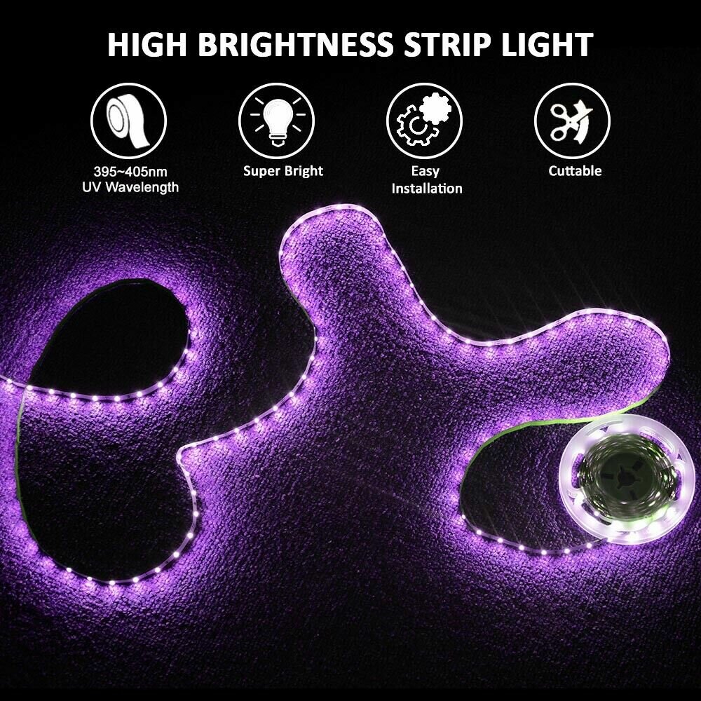 10M UV LED String Light - 33ft Flexible Purple Black Light, 60 LEDs per Meter