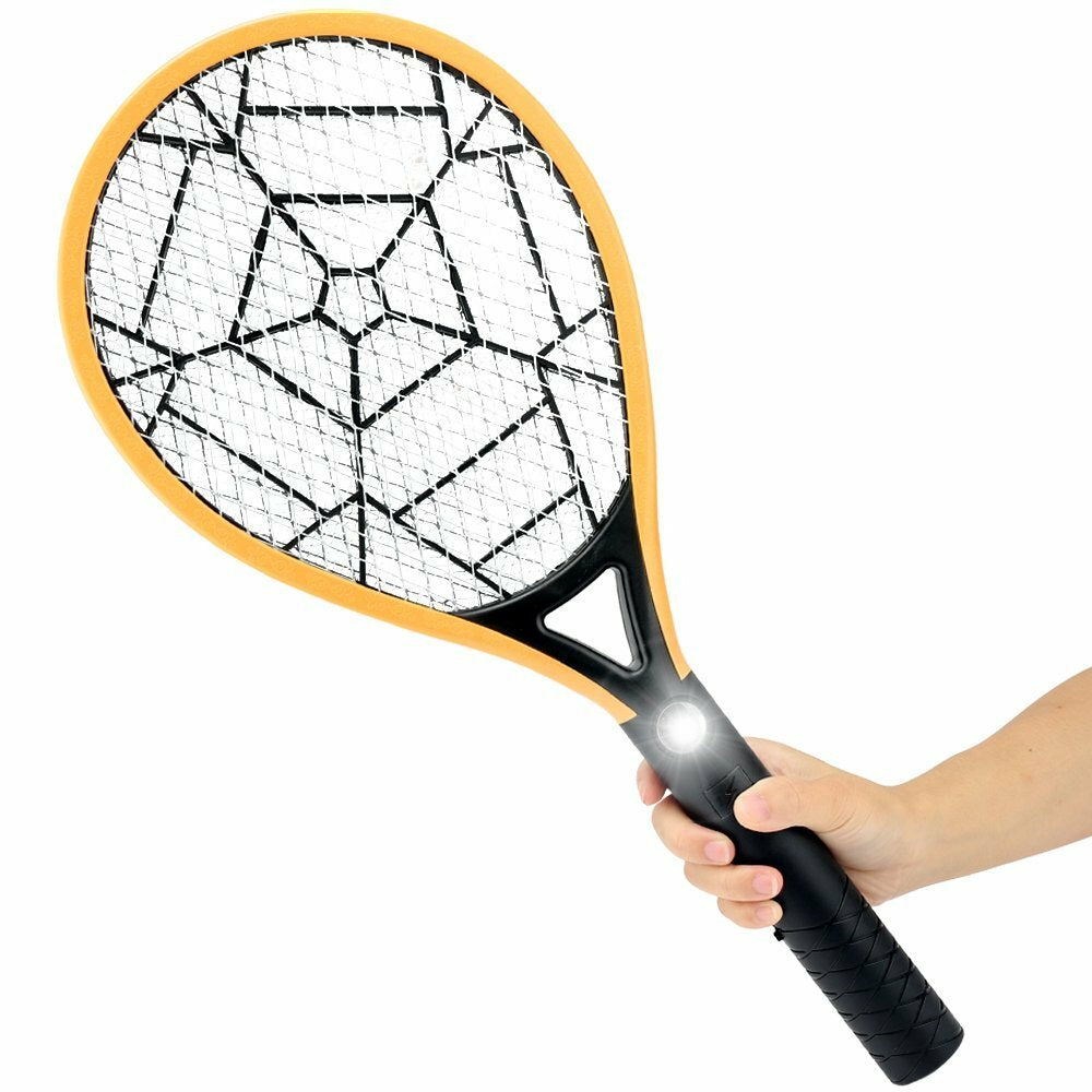 Electric Rechargeable Mosquito Swatter with LED Light - 3 Layer Mesh Hand Racket for Pests Control