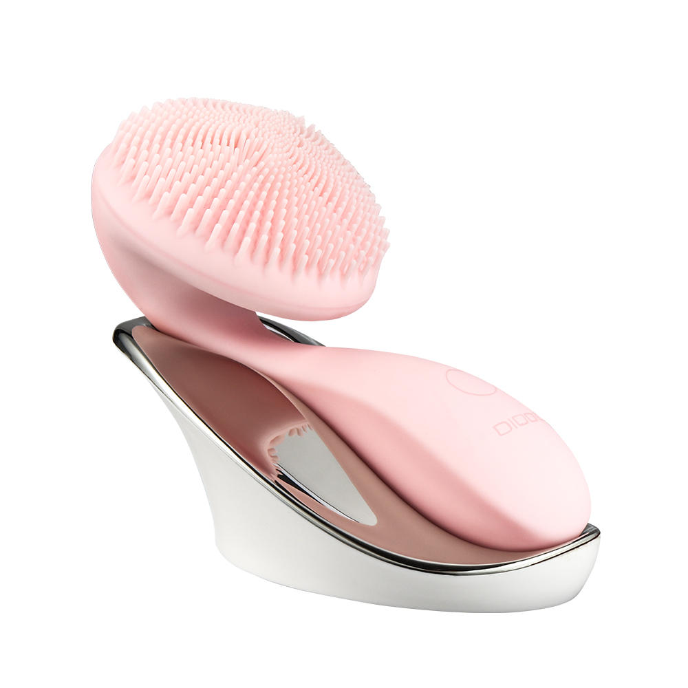 Silicone Ultrasonic Facial Cleansing Brush with 4 Modes & Rotating Magnetic Beads for Skin Rejuvenation