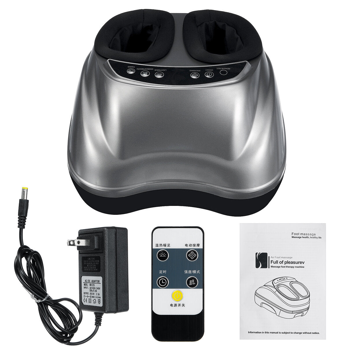 Multifunctional Electric Foot Massager with Heating Therapy and Muscle Stimulation, Includes Remote Control