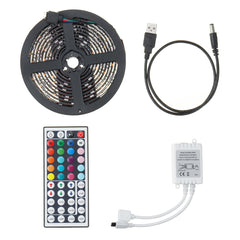 1M 2M 3M IP65 RGB 5050 SMD LED Strip Light Indoor/Outdoor Lamp + 44 Key Remote & IR Controller DC5V