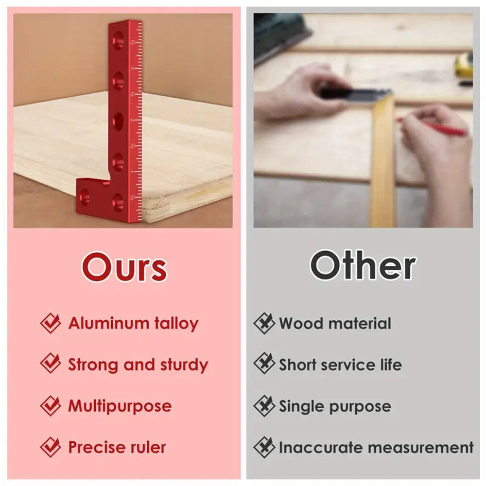Compact Aluminum Alloy Center Finder Tool - 50x100mm Mini Square Ruler