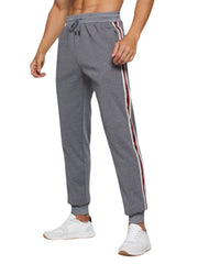 Herren Jogginghose mit seitlichen Streifen, dick, sportliche Passform, Kordelzug, mittlere Taille