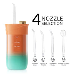 Pocket Water Flosser | 230ml Dental Irrigator - Mini Travel Oral Cleaner with 3 Modes for Braces