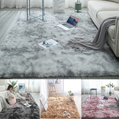 160x200CM Multi-color Tie Dye Plush Carpet - Anti-slip, Faux Fur, Water Absorbent Area Rug