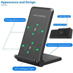 25W 2-in-1 Wireless Charger Dock for iPhone & Samsung - Fast Foldable Stand