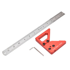 Precision Center Finder and 45-Degree V-Shaped Measuring Ruler Tool