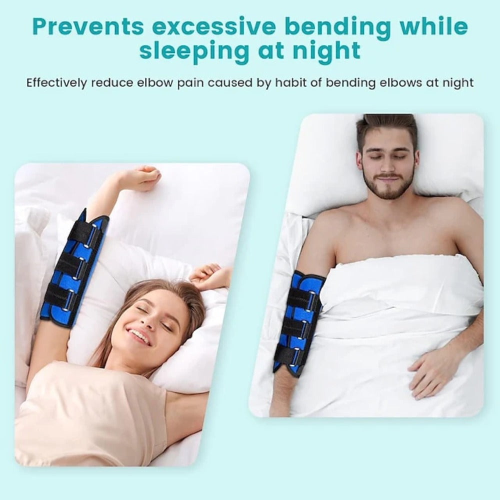 Elbow Brace & Splint for Cubital Tunnel Syndrome, Night Support for Ulnar Nerve, Tennis Elbow, Fits Left/Right Arm