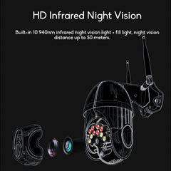 10LED 5X Zoom HD 2MP IP Security Camera WiFi Wireless 1080P Outdoor PTZ Waterproof Night Vision ONVIF