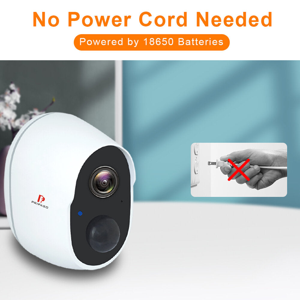 1080P Wireless Battery-Powered IP CCTV Camera - Indoor/Outdoor Waterproof Security, Rechargeable WiFi Battery Camera