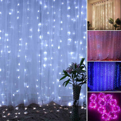 200 LED USB Remote Curtain Lights - Colorful Fairy Window Lamp for New Year Decor