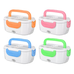 12-240V 40W Electric Heated Lunch Box, 1200ML, US Plug, for Home, School, Office, Car, with Spoon