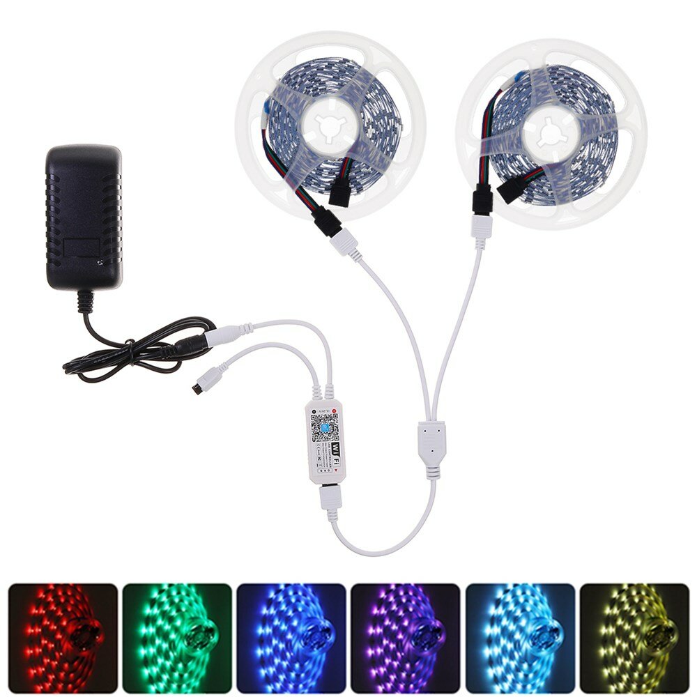 15M WiFi RGB LED Strip Light Kit with 24-Key Remote - Compatible with Alexa & Google Home