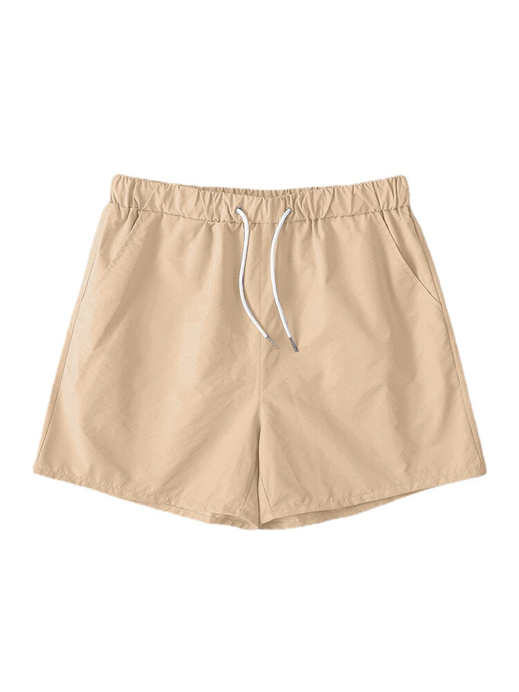 Schnelltrocknende Strand- und Joggingshorts für Herren in einfarbiger Ausführung mit Kordelzug – leichte Activewear