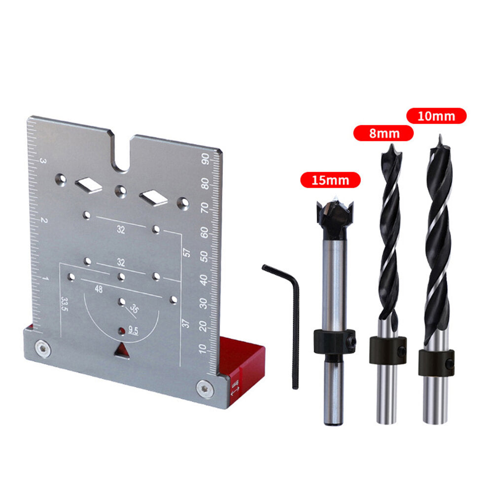 35mm Hinge Jig for Door Cabinets - Concealed Hinge Hole Template, Aluminium Alloy Drill Guide Locator Tool