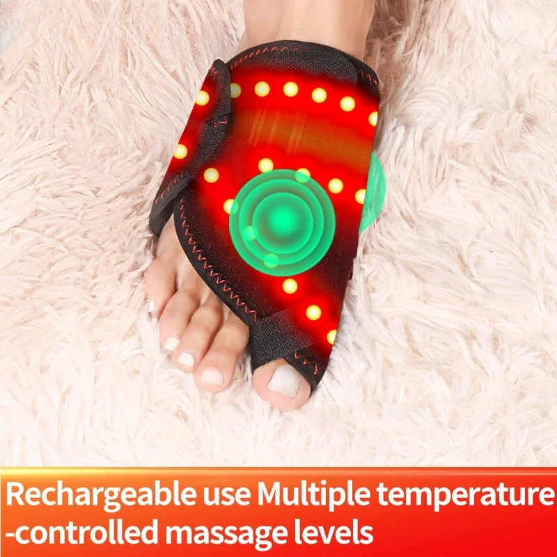 Red Light Therapy Heated Foot Pad with Vibration Massage, 3-Level Infrared Heat Wrap for Foot & Toe Joint Pain Relief