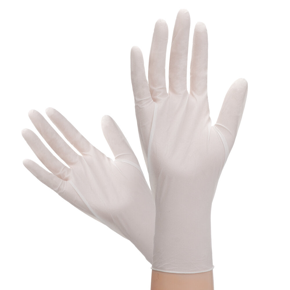 100PCS Disposable Natural Latex Gloves - S/M/L Sizes for Daily Use