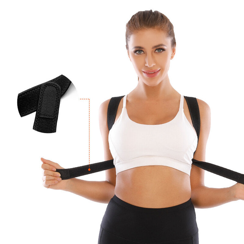 Adjustable Posture Corrector Clavicle Spine Back Shoulder Brace with Magic Sticker for Health Care, Workplace, Outdoor