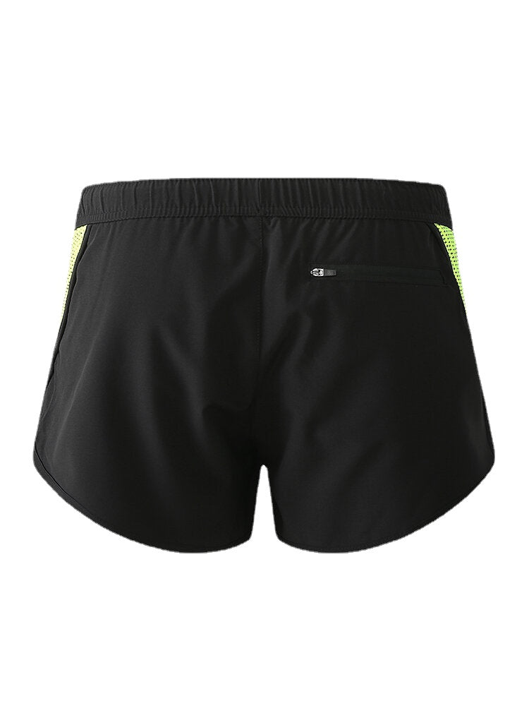 Men's Quick-Dry Mesh Patchwork Drawstring Breathable Sports Board Shorts