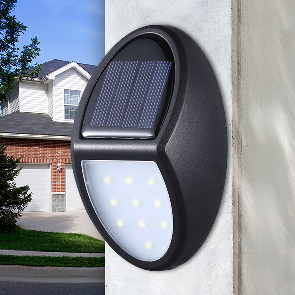 10 LED Solar Power Wall Light - Waterproof Outdoor Garden Yard Pathway Lamp