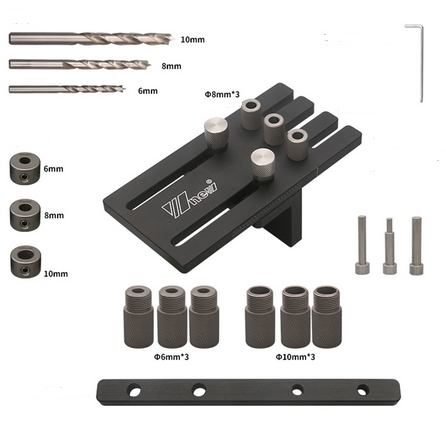 Aluminum Doweling Jig Kit - Precision Drill Guide for DIY Woodworking Projects