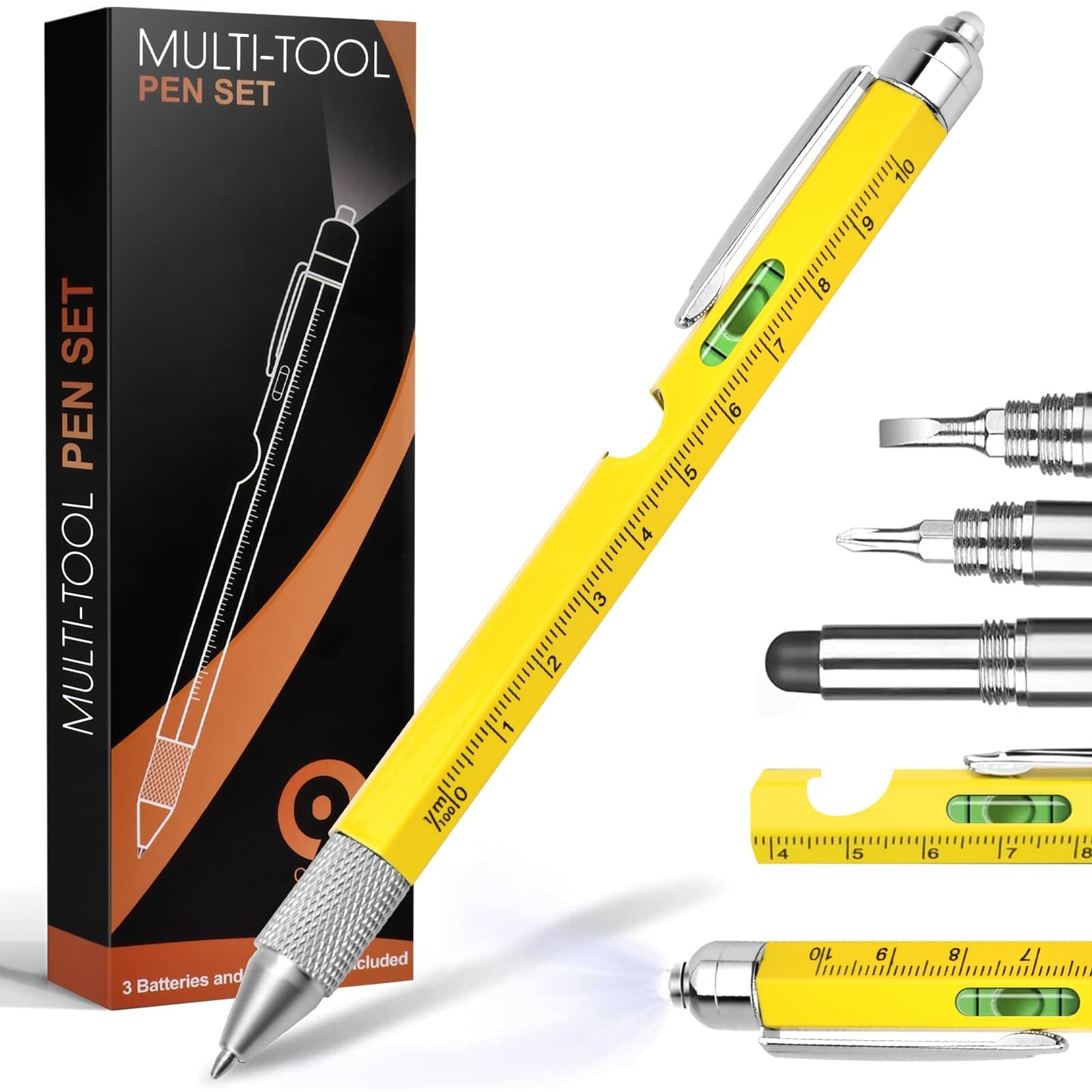 9-in-1 Multi-Tool Stylus Pen: LED, Bottle Opener, Screwdriver & More