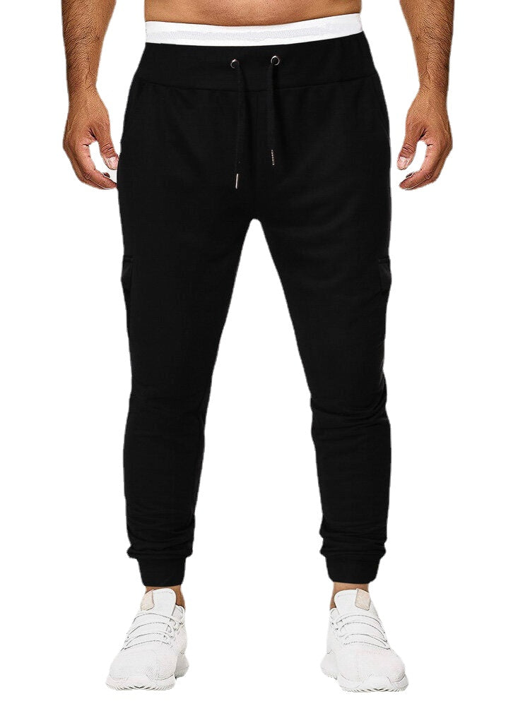 Jogginghose aus Baumwolle mit mehreren Taschen und Kordelzug für Herren - einfarbig