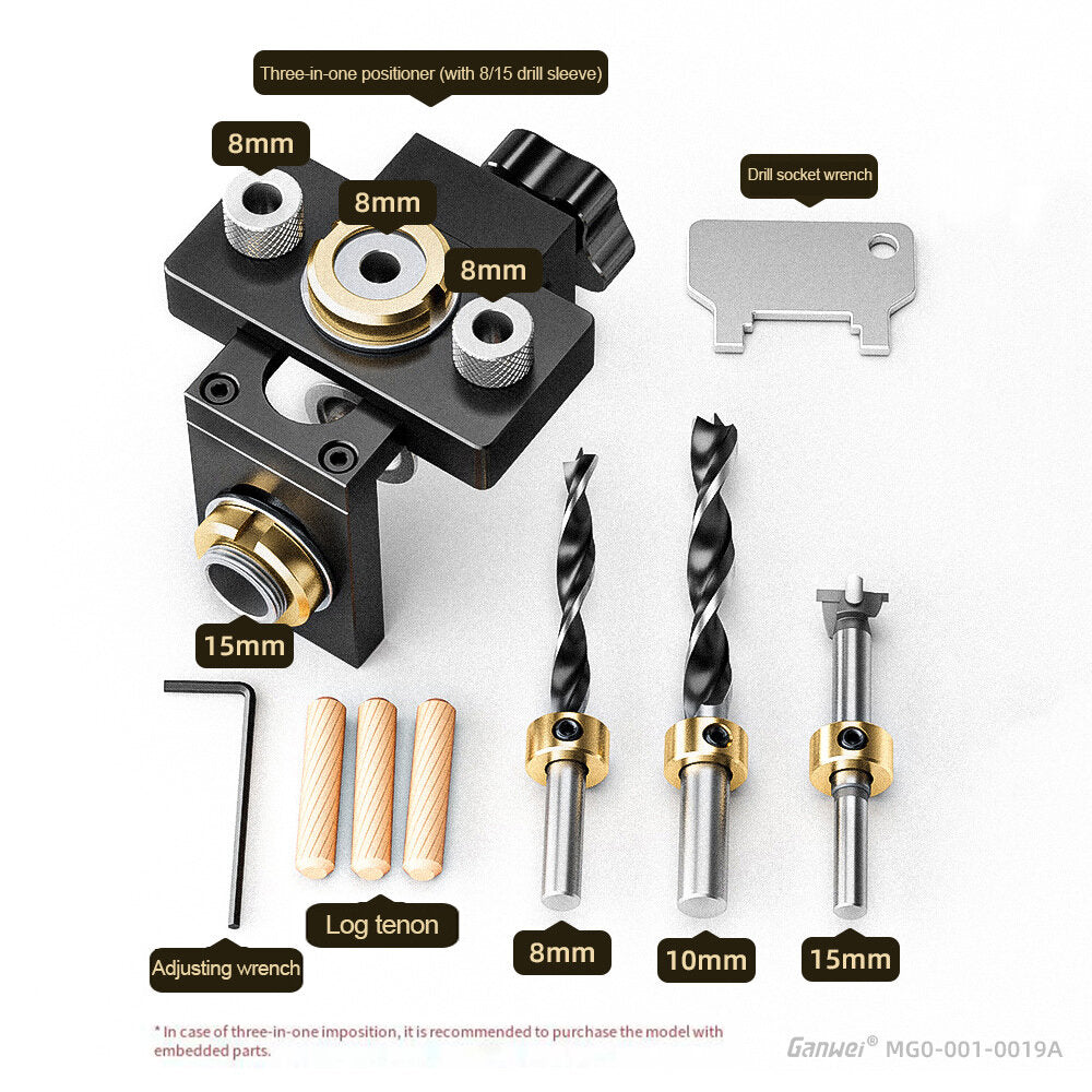 3-in-1 Punch Locator - Aluminum Woodworking Tool, 0-52mm Clamping Range, Scale Markings