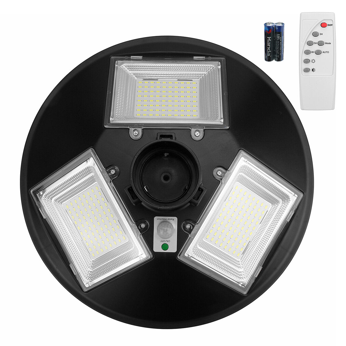 150W Solar Street Light with 240 LEDs, Motion Sensor, Timer, and Remote Control for Outdoor Use