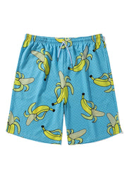 Boardshorts für Herren mit Bananen-Print – lockere Passform, Strandmode mit weitem Bein