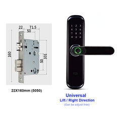 WiFi Fingerprint Smart Door Lock - Intelligent Digital Lock with Password, RFID Card, and APP Unlock for Home