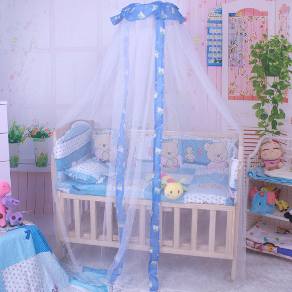 Baby Crib Mosquito Net - Toddler Bed Dome Canopy Mesh Curtain for Cots and Tents