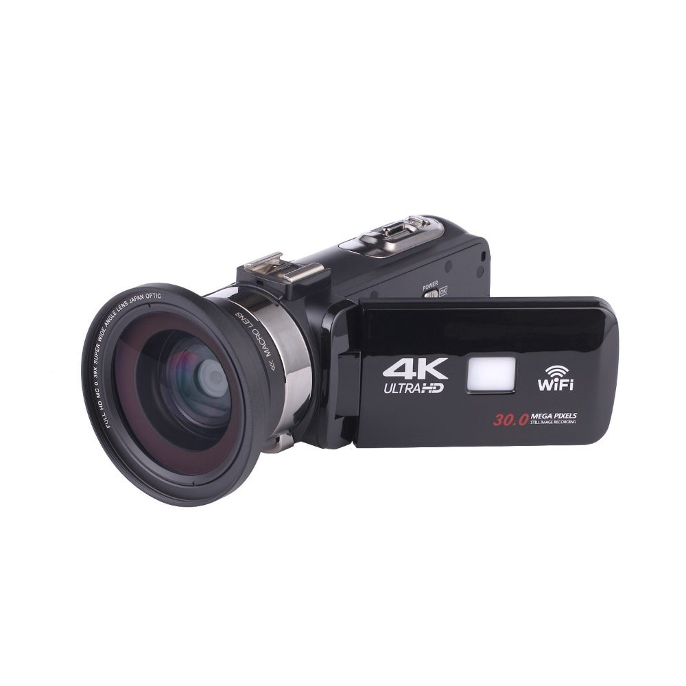 4K Video Camera Camcorder: 18X Zoom, 48MP, 3.0" Touchscreen, Mic, Remote, Night Vision, 2 Batteries for Vlogging