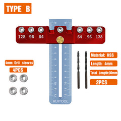 Adjustable Woodworking Cabinet Hardware Jig - Drill Guide & Punch Locator for Handles and Pulls