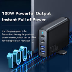 100W GaN 4-Port USB PD Charger: 2 USB-C & 2 USB-A Fast Charging Adapter for iPhone, Samsung, Huawei, Oppo