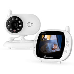 3.5" Baby Monitor with 2.4GHz Video, LCD Display, Night Vision, and Temperature Monitoring