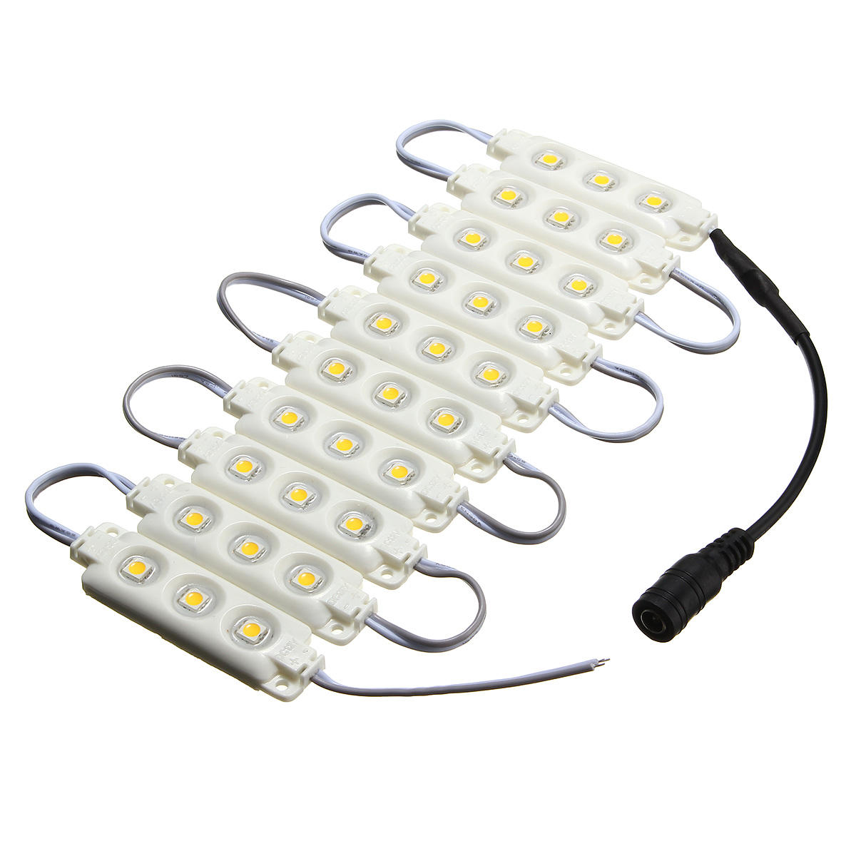 1,5 m wasserdichtes warmweißes LED-Lichtstreifen-Set SMD5050 für Spiegelbeschilderungslampe + DC12V-Adapter