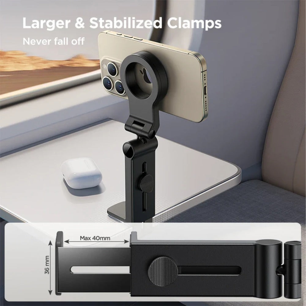 Magnetic Airplane Phone Holder - Flexible, Hands-Free Mount for iPhone 12-15 MagSafe