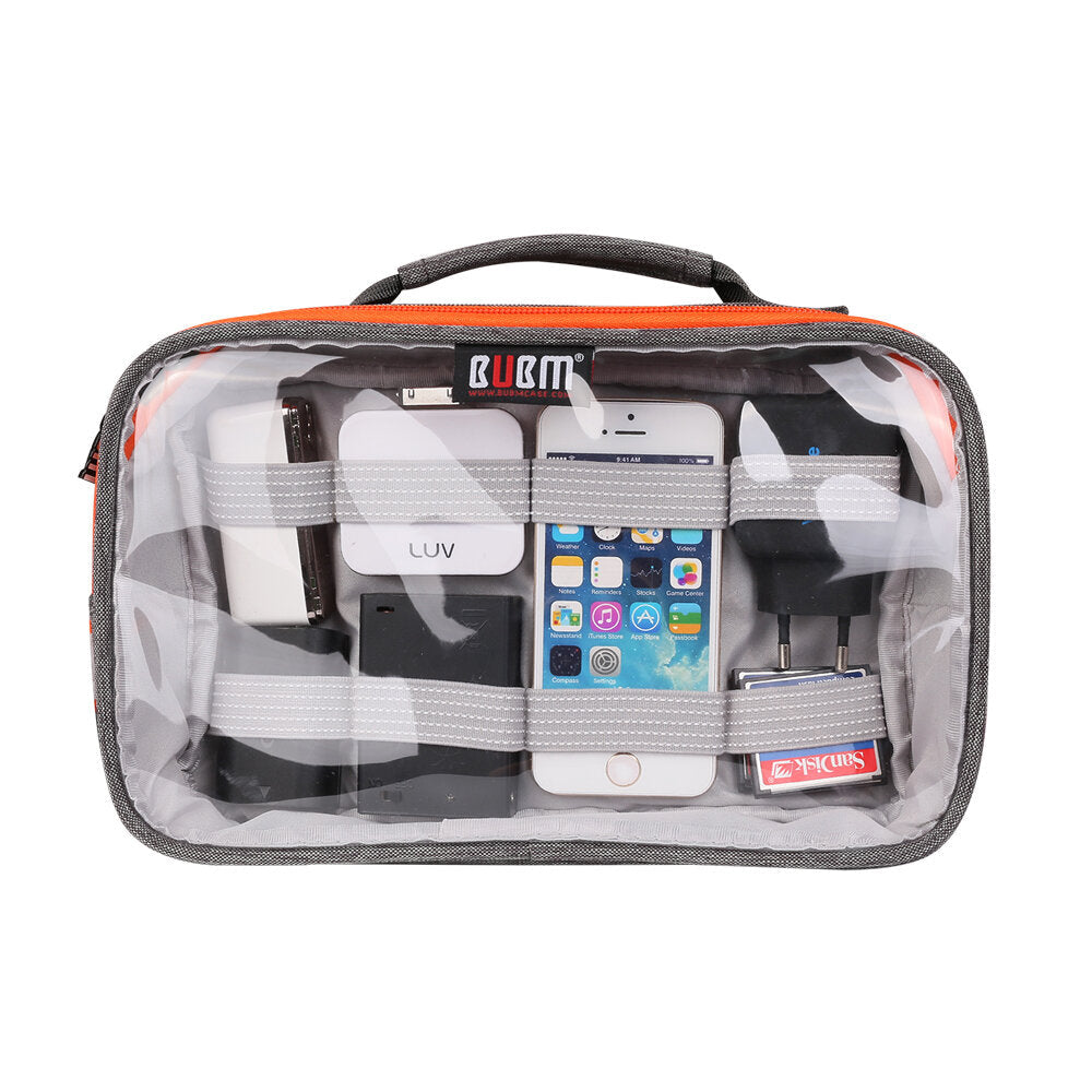 Portable Multi-functional Transparent Electronics Accessories & Cosmetic Organizer Bag