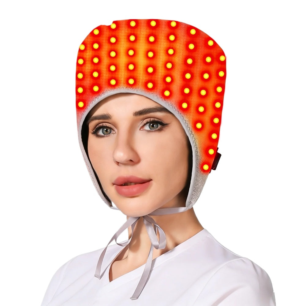 Red Light Therapy Hat for Migraine Relief, 24V Heated Head Wrap for Tension Headache, Rheumatic Pain & Stress (65°C Max)